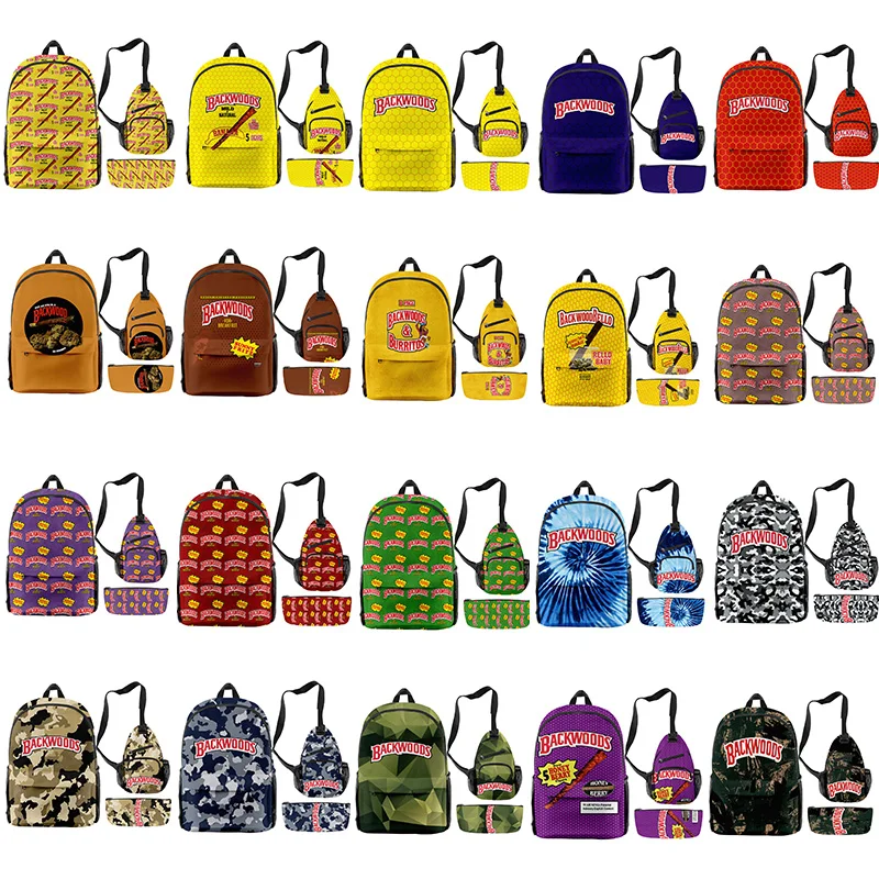 2021 Wholesale Hot 3Pcs Backwoods Cigar Backpack For Boys Men Backwoods Print Bag Laptop Shoulder School Bag Travel Bag, 20 colors to choose
2021 Wholesale Hot 3Pcs Backwoods Cigar Backpack For Boys Men Backwoods Print Bag Laptop Shoulder School Bag Travel Bag, 20 colors to choose