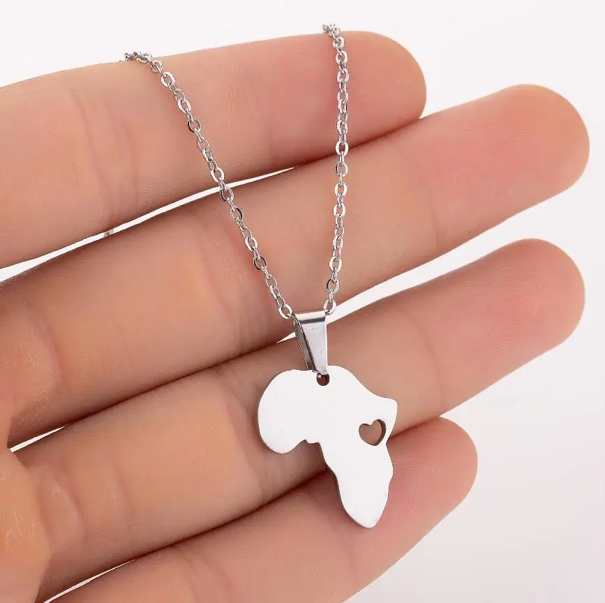 high quality africa map style silver gold color fashion stainless steel africa shaped pendant with chain
high quality africa map style silver gold color fashion stainless steel africa shaped pendant with chain