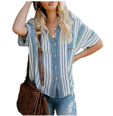 F40741A the new design summer stripped comfortable women's t-shirts ladies' blouses for women, As picture
F40741A the new design summer stripped comfortable women's t-shirts ladies' blouses for women, As picture
