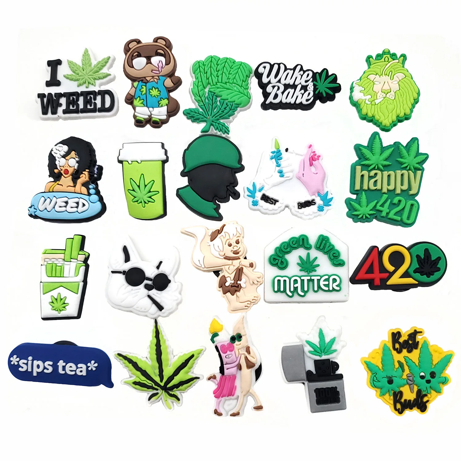 Luxury Hemp Leaf Series Shoe Decorations Soft Rubber PVC Clog Charms Croc Accessories Croc Charms Shoe Decoration Buckles, Accept customized
Luxury Hemp Leaf Series Shoe Decorations Soft Rubber PVC Clog Charms Croc Accessories Croc Charms Shoe Decoration Buckles, Accept customized