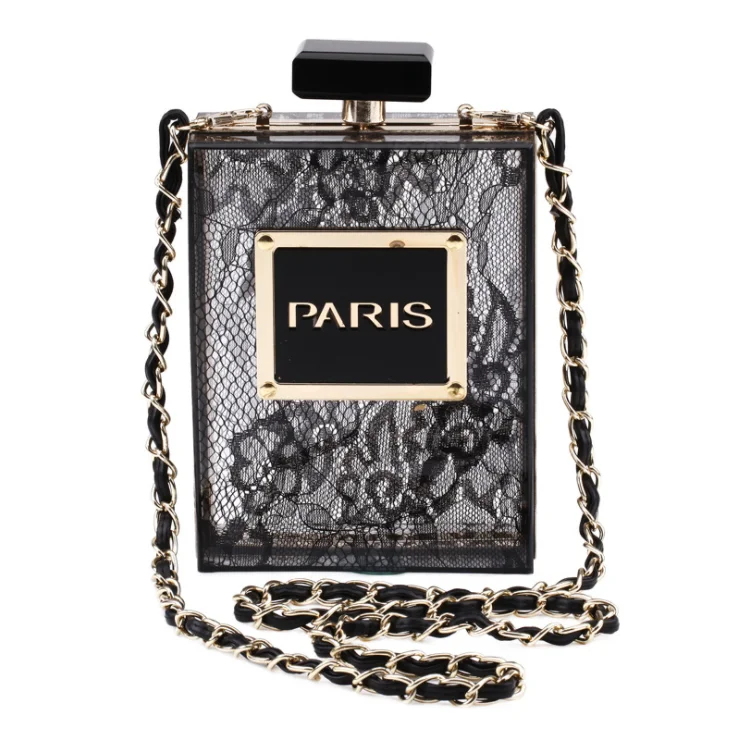 Perfume bottle Transparent women clutch bags luxury designer Single chain handbags fashion ladies purse, Black, pink, blue, green, red, yellow, white, gray
Perfume bottle Transparent women clutch bags luxury designer Single chain handbags fashion ladies purse, Black, pink, blue, green, red, yellow, white, gray