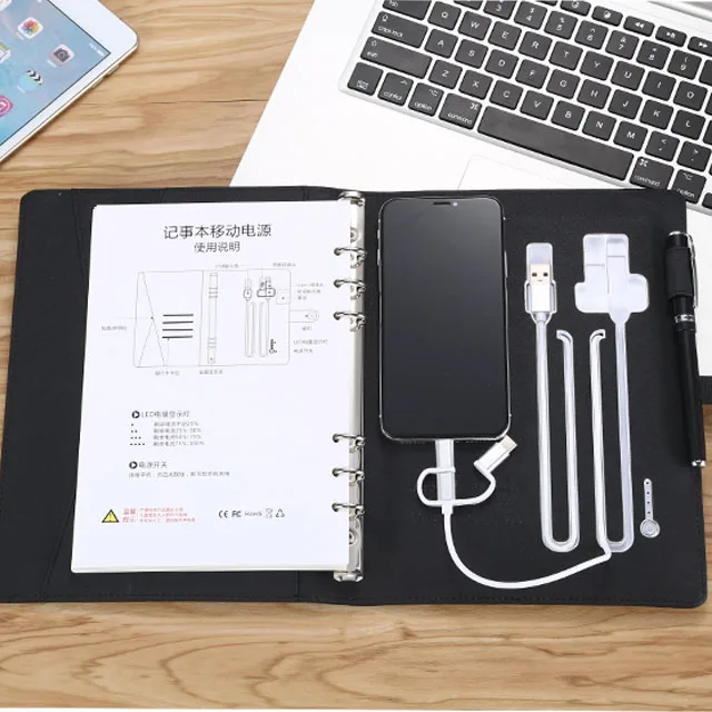2020 Travel Wireless Charger Usb-C Power Bank Notebook Powerbank Diary Planner Notebook With Power Bank And Usb - ANKUX.COM