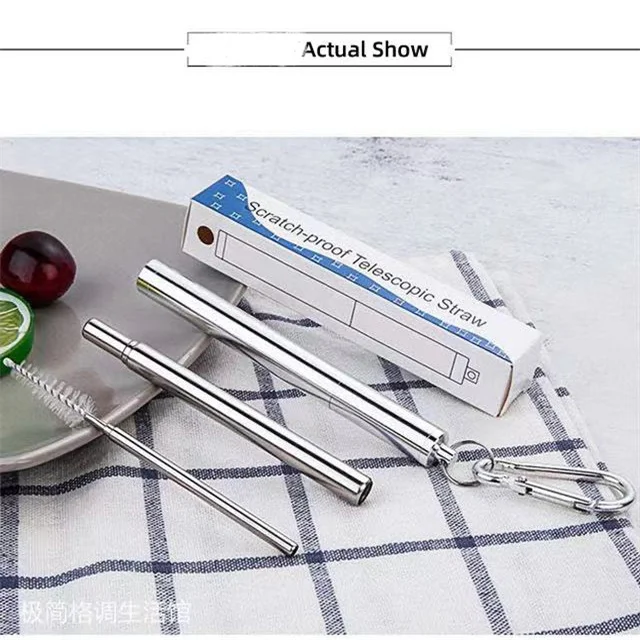 Scratch-resistant stainless steel telescopic straw Reusable Straw drinking straws Metal Case And Cleaning Brush
Scratch-resistant stainless steel telescopic straw Reusable Straw drinking straws Metal Case And Cleaning Brush