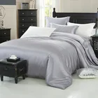 New 100% Pure Mulberry Satin Silk Bedding Set 4PCS Silk Super Soft Bed Sheet Pillowcase Sets
