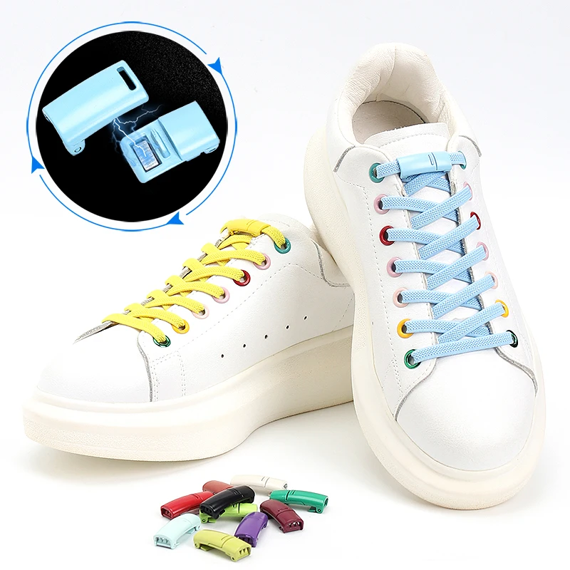 Colorful Quick On And Off Lazy Shoelaces Magnetic Metal Lock No Tie Shoe lace Elastic Easy To Put On And Take Off Shoe Unisex, 24 colors
Colorful Quick On And Off Lazy Shoelaces Magnetic Metal Lock No Tie Shoe lace Elastic Easy To Put On And Take Off Shoe Unisex, 24 colors