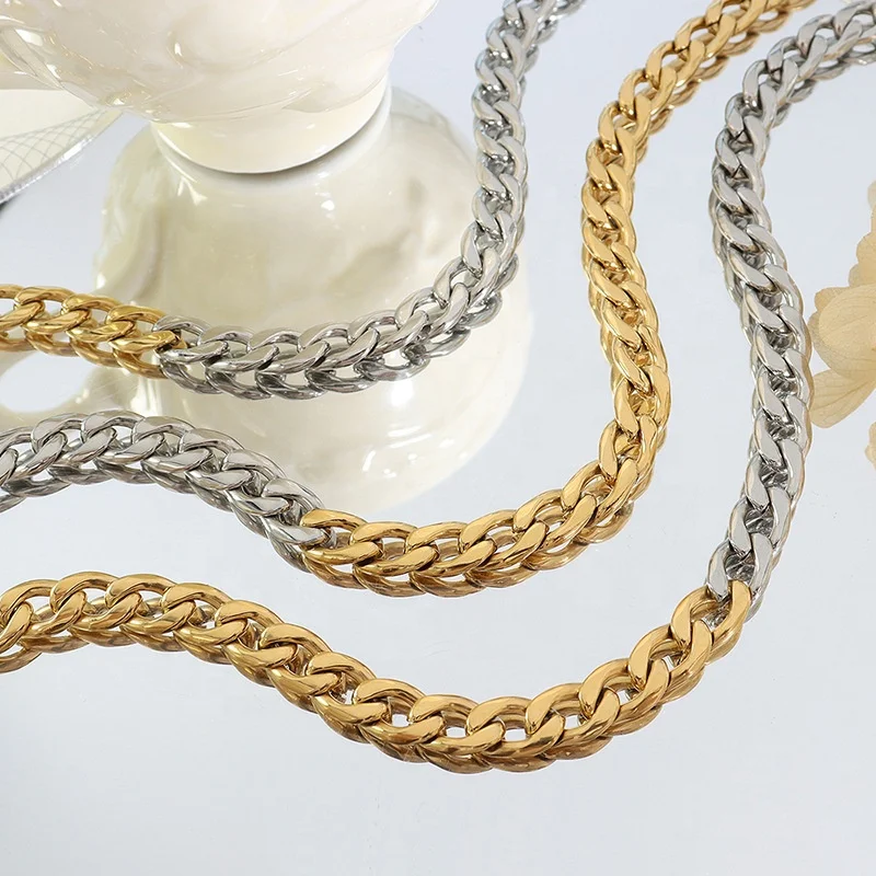 Minimalist Punk Contract 18K PVD Gold Plated Silver Plated Stainless Steel Cuban Chain Necklace
Minimalist Punk Contract 18K PVD Gold Plated Silver Plated Stainless Steel Cuban Chain Necklace