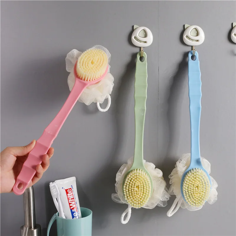 Long Handle Soft Fur Bath Brush Back Double-sided Bath Brush Two-in-one Hanging Belt Mesh Sponge Bath Ball Bath Rub Back Brush 
Long Handle Soft Fur Bath Brush Back Double-sided Bath Brush Two-in-one Hanging Belt Mesh Sponge Bath Ball Bath Rub Back Brush