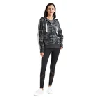Optimal price hooded sweat jacket with full zip and allover prints pattern sweatshirt hoodie