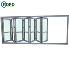 AWA Upvc Laminated Glass Accordion Temporary Folding Exterior French Door Piece