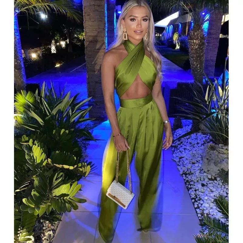 Autumn Women Sexy Elegant High Waist Wide Leg Workout Sleeveless Satin Jumpsuits, Picture
Autumn Women Sexy Elegant High Waist Wide Leg Workout Sleeveless Satin Jumpsuits, Picture