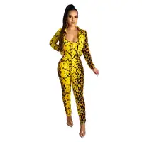 2020 Spring Fashion Women Turn-down Collar Crop Jacket Spaghetti Sleeveless Jumpsuit 2 Pieces Set Leopard Printed Outfit Suit
2020 Spring Fashion Women Turn-down Collar Crop Jacket Spaghetti Sleeveless Jumpsuit 2 Pieces Set Leopard Printed Outfit Suit