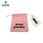 customization Pink velvet small drawstring bags