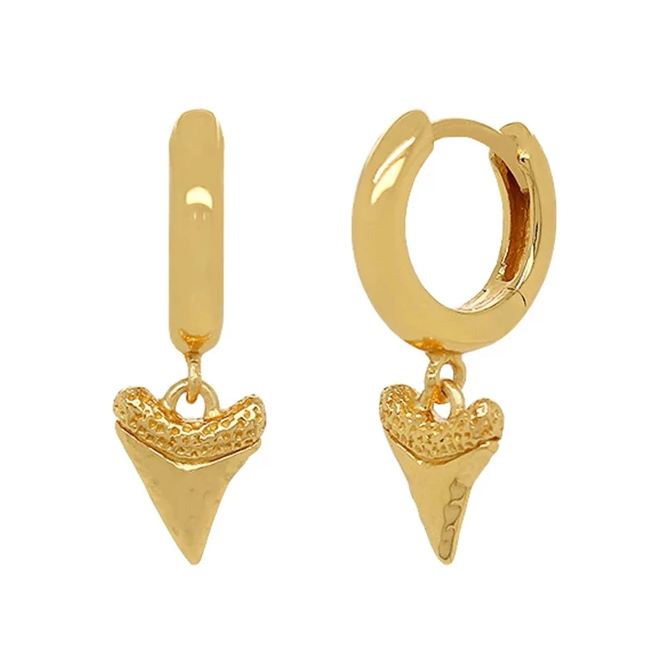 Fashion Jewelry 925 Sterling Silver 14k Gold Plated Shark Tooth Hoop Earrings For Woman Party Gifts
Fashion Jewelry 925 Sterling Silver 14k Gold Plated Shark Tooth Hoop Earrings For Woman Party Gifts