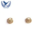 fashion 2020 Loop shape Nail insertion Crystal stone gold hoop Pendant earrings for women