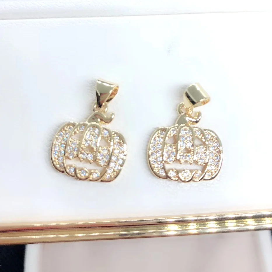 DIY Micro Pave CZ Jewelry Pumpkin Charm Jewelry Making Halloween Pendants Accessories
DIY Micro Pave CZ Jewelry Pumpkin Charm Jewelry Making Halloween Pendants Accessories