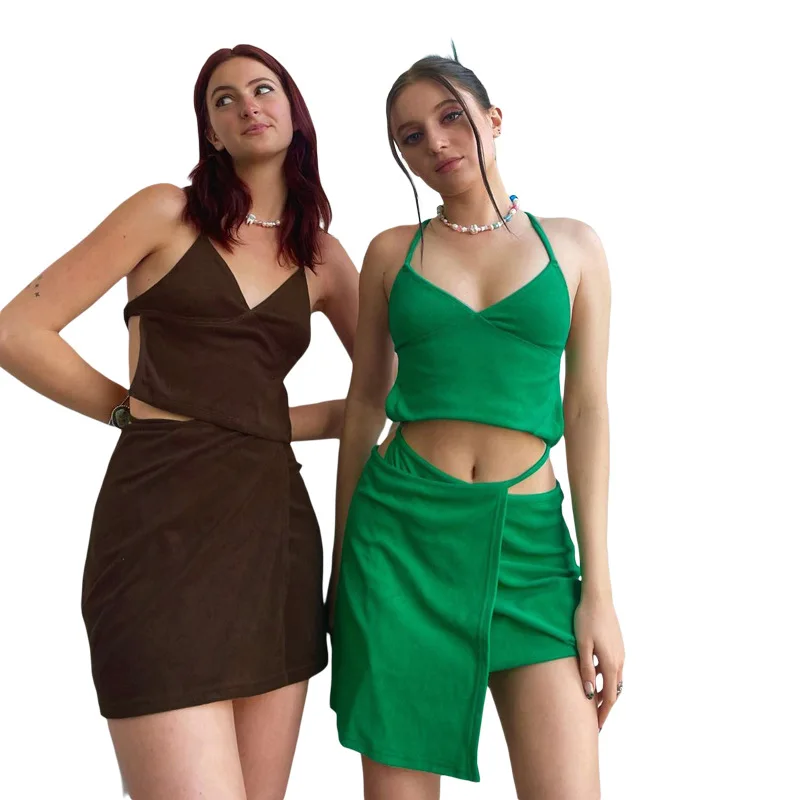 2021 New arrivals fashion women clothes women v neck sleeveless and skirts knee length ladies sexy casual two piece set
2021 New arrivals fashion women clothes women v neck sleeveless and skirts knee length ladies sexy casual two piece set