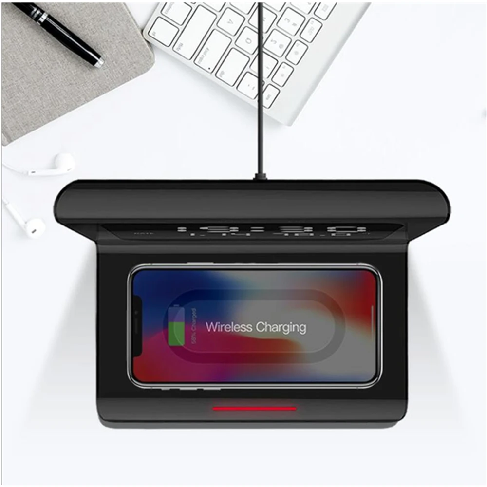 Promotional Gift Portable Alarm Clock And Temperature Display Wireless Charger Desktop Universal 10W QI Fast Wireless Charging, Black, white
Promotional Gift Portable Alarm Clock And Temperature Display Wireless Charger Desktop Universal 10W QI Fast Wireless Charging, Black, white
