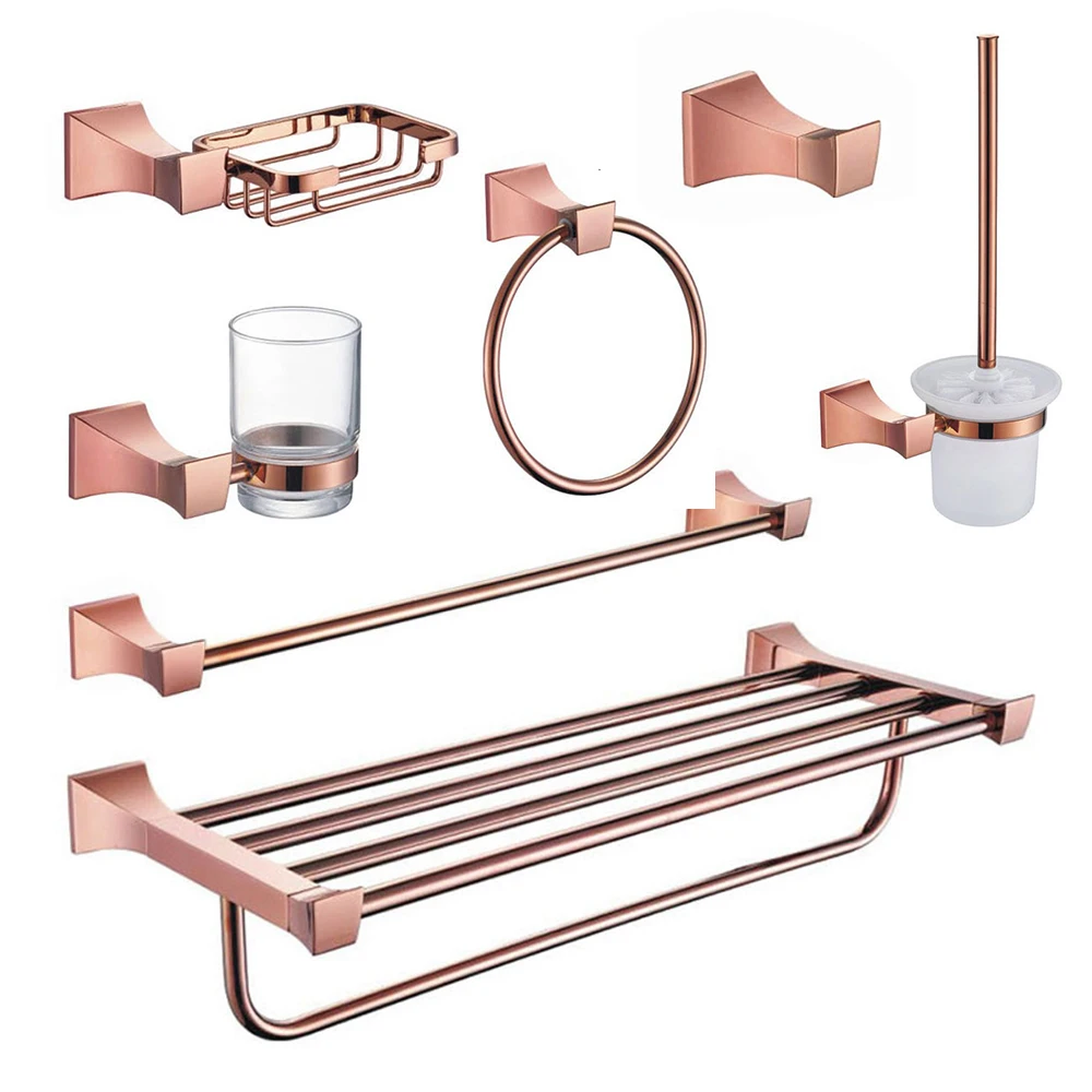 304 stainless steel toilet accessories Wall Mounted Rose Gold Bathroom Accessory hardware Set
304 stainless steel toilet accessories Wall Mounted Rose Gold Bathroom Accessory hardware Set