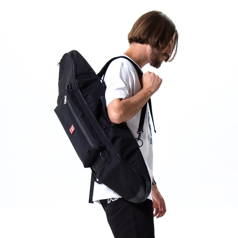 Multifunctional professional custom double rocker backpack bag for skateboard, Black
Multifunctional professional custom double rocker backpack bag for skateboard, Black