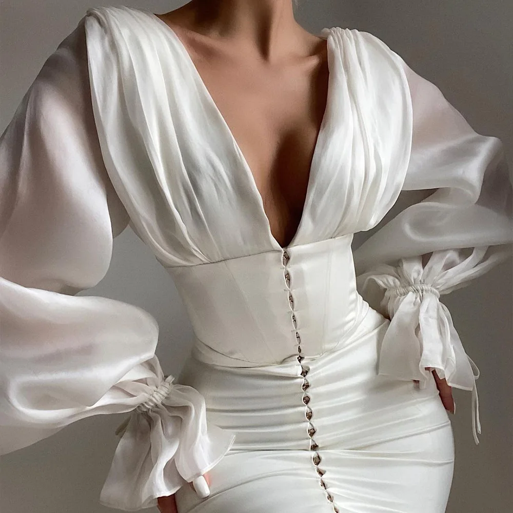 Fashion casual girl long lantern sleeves white v neck bodycon sexy club women dresses party mini dress skirt
Fashion casual girl long lantern sleeves white v neck bodycon sexy club women dresses party mini dress skirt
