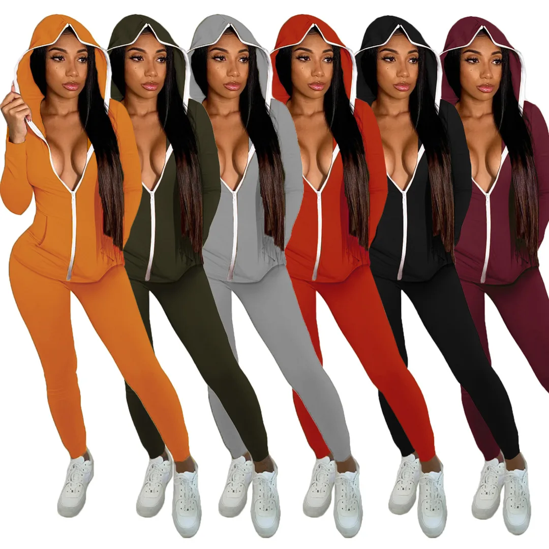 2021 New Arrivals spring plus size Hooded Zipper Long Sleeve Casual Skinny Jumpsuits For Ladies, Photo color
2021 New Arrivals spring plus size Hooded Zipper Long Sleeve Casual Skinny Jumpsuits For Ladies, Photo color