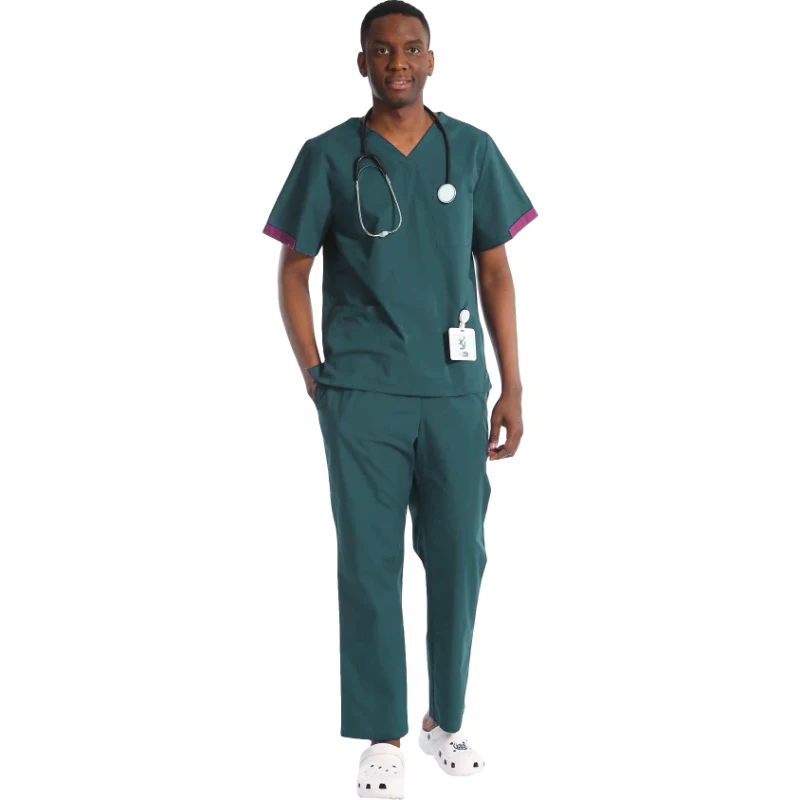 Wholesale Top Quality Hospital Uniform Unisex Short Sleeve V-neck Tops+Pants Nursing Working Uniform, Customized
Wholesale Top Quality Hospital Uniform Unisex Short Sleeve V-neck Tops+Pants Nursing Working Uniform, Customized