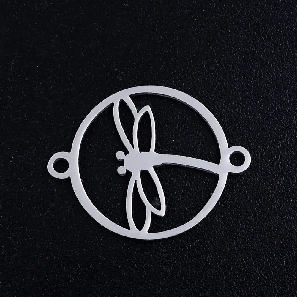 Titanium Steel Round Hollow Out Dragonfly Pendant 5pcs/bag Stainless Steel Jewelry Connector
Titanium Steel Round Hollow Out Dragonfly Pendant 5pcs/bag Stainless Steel Jewelry Connector