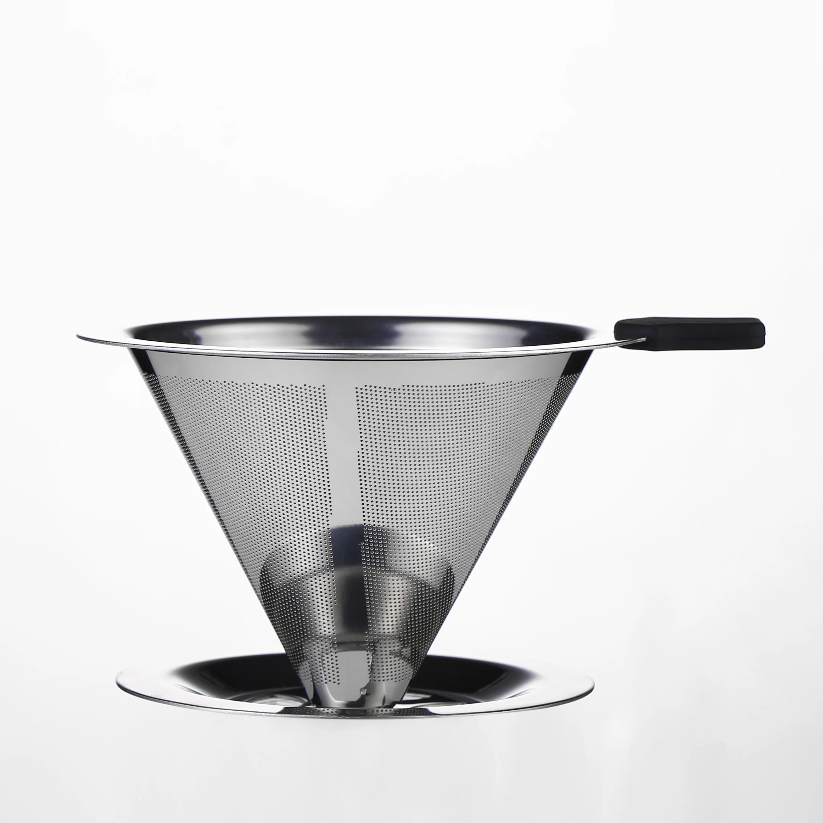 Hot Sale Silver New Design Reusable Drip Filter Stainless Steel Coffee Filter V60 Set Filter coffee maker With Handle
Hot Sale Silver New Design Reusable Drip Filter Stainless Steel Coffee Filter V60 Set Filter coffee maker With Handle