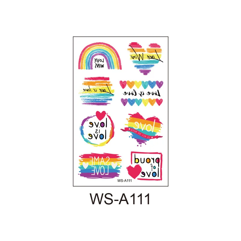 Hot Sale Tattoo Ink Custom Rainbow Gay Pride Day waterproof Body Temporary Tattoo Sticker For Men For Women, Rainbow, colorful
Hot Sale Tattoo Ink Custom Rainbow Gay Pride Day waterproof Body Temporary Tattoo Sticker For Men For Women, Rainbow, colorful