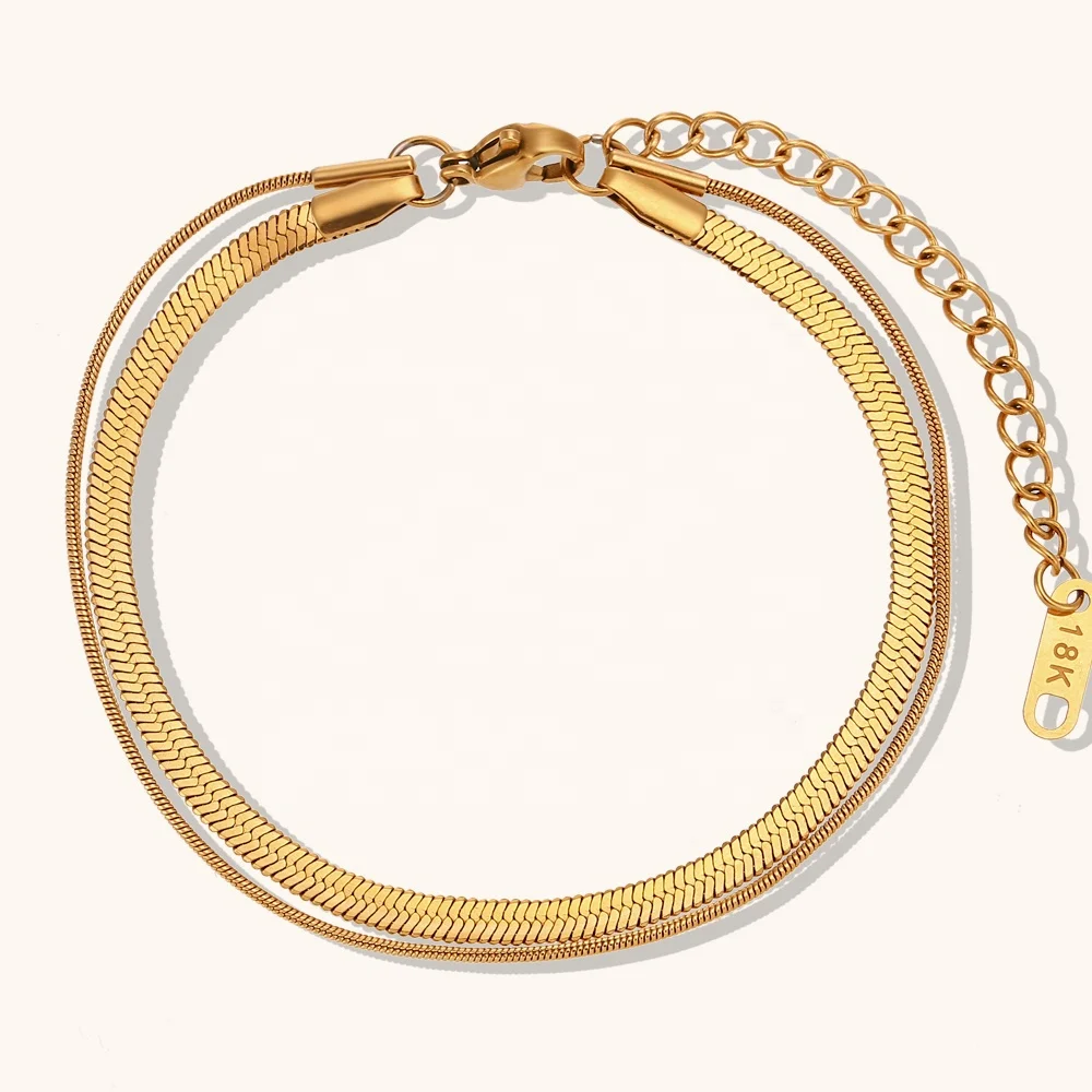Wholesale Latest Fashion Double Layer Snake Chain Bracelet Jewelry Womens Charm Stainless Steel Bracelets
Wholesale Latest Fashion Double Layer Snake Chain Bracelet Jewelry Womens Charm Stainless Steel Bracelets