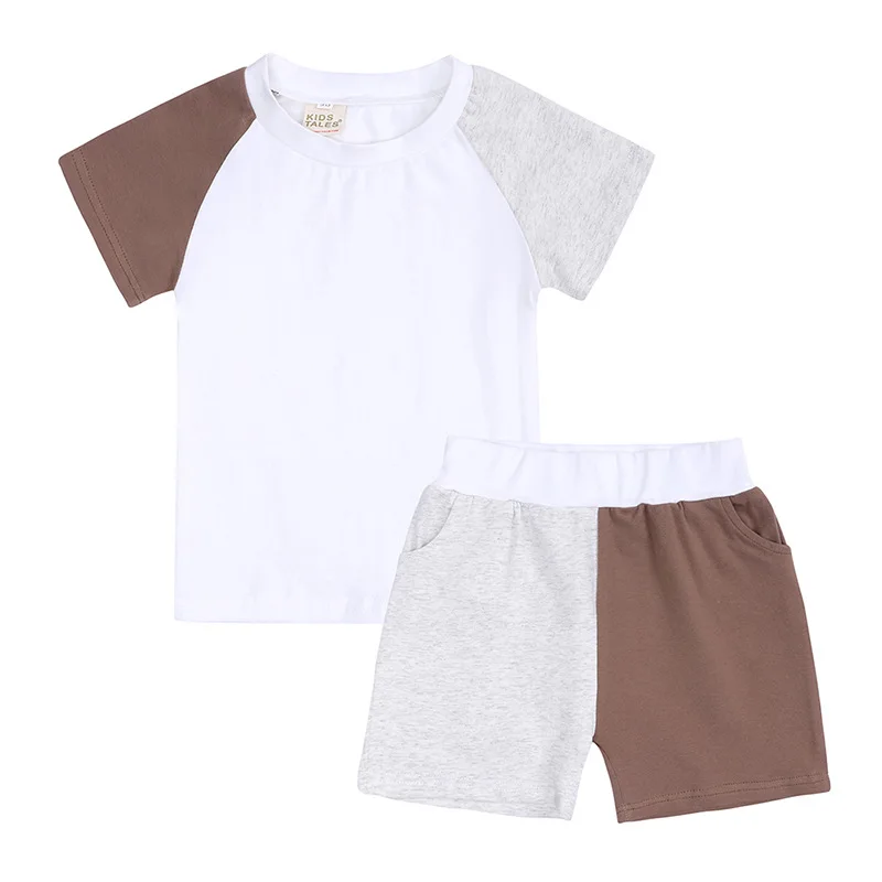 Kids 2 Piece Sets Custom Logo Patchwork Two Tone Baby Boy Girl Children Summer Shorts Set Outfits 3 Months To 14 Years Old 00707
Kids 2 Piece Sets Custom Logo Patchwork Two Tone Baby Boy Girl Children Summer Shorts Set Outfits 3 Months To 14 Years Old 00707