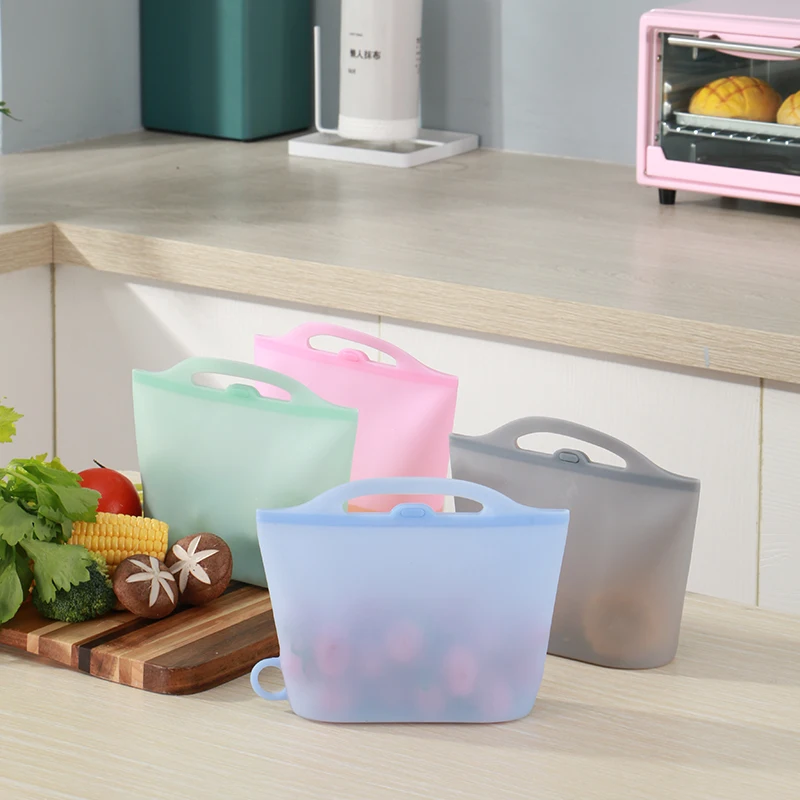 Gepai new food grade silicone reuseable food storage bag microwavable fridge fruit vegetable liquid soup storage fresh bag, Pink, blue, grey, green, white, etc.
Gepai new food grade silicone reuseable food storage bag microwavable fridge fruit vegetable liquid soup storage fresh bag, Pink, blue, grey, green, white, etc.
