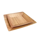 Grain like melamine wooden printing design bamboo fiber dish plate