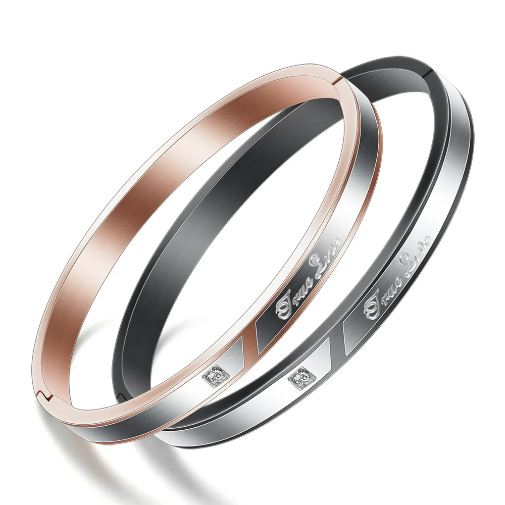 Fashionable new bangle jewelry stainless steel diamond-encrusted two-colour bracelet for men and women, Rose gold, black
Fashionable new bangle jewelry stainless steel diamond-encrusted two-colour bracelet for men and women, Rose gold, black