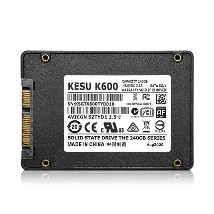 KESU Original 120GB 240GB 500GB 1TB Fast reading and writing SATAIII SSD 2.5 inch internal hard drive
KESU Original 120GB 240GB 500GB 1TB Fast reading and writing SATAIII SSD 2.5 inch internal hard drive