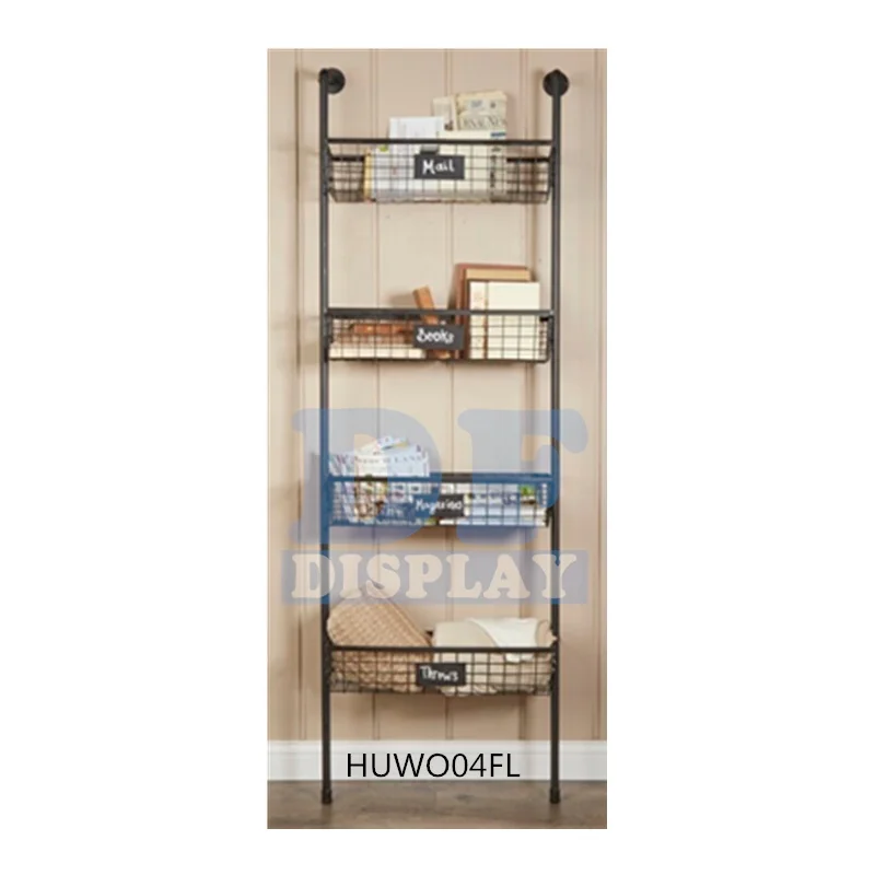 Wall Organizer with 4 Baskets Multipurpose wall mounted storage rack wall basket rack DFDISLAY HUWO04FL, Black or custom
Wall Organizer with 4 Baskets Multipurpose wall mounted storage rack wall basket rack DFDISLAY HUWO04FL, Black or custom