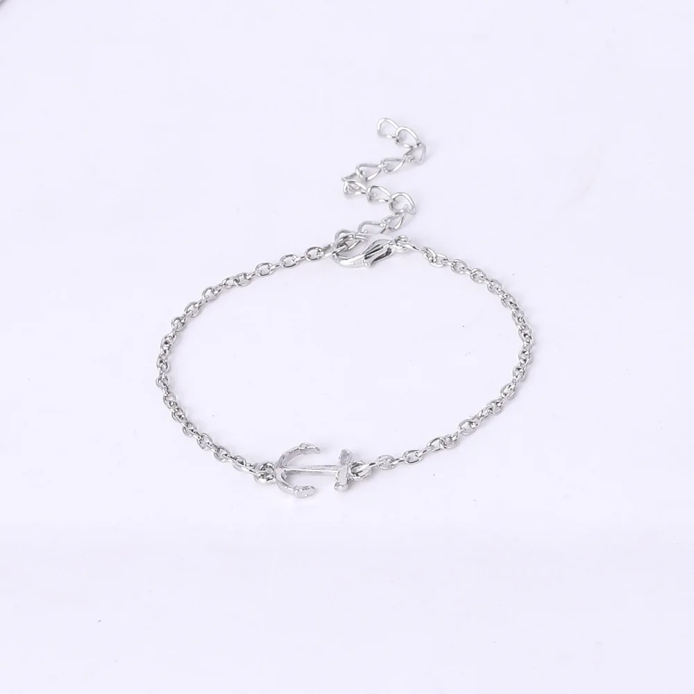 European and American men's silver fashion simple charm anchor ankle bracelets gold geometric wedding jewelry bracelets women, 2 colors
European and American men's silver fashion simple charm anchor ankle bracelets gold geometric wedding jewelry bracelets women, 2 colors
