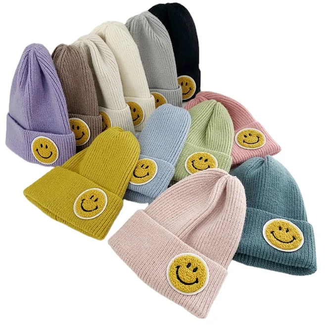 Fashionable Winter Warm knitted hat Candy colors Smiley Face Wool Hat Beanie Cute Knitted Hats For Women and kids
Fashionable Winter Warm knitted hat Candy colors Smiley Face Wool Hat Beanie Cute Knitted Hats For Women and kids