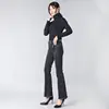 Factory direct selling high quality woman black flare jeans price