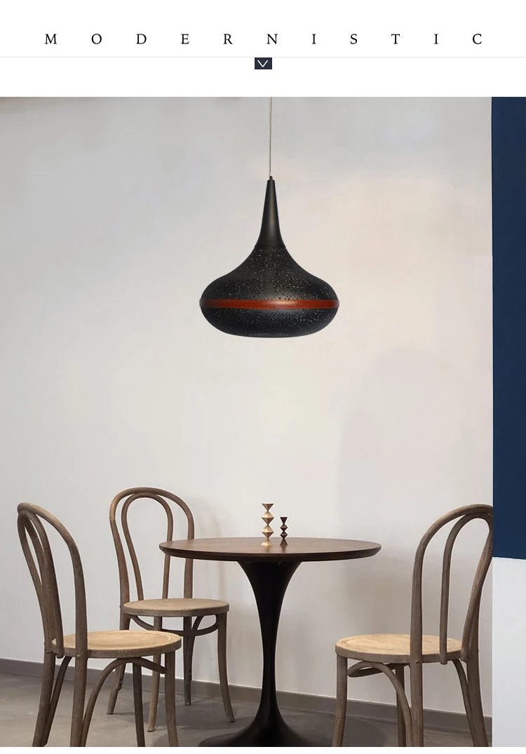 Hot sale metal 100W black pendant light for coffee shop