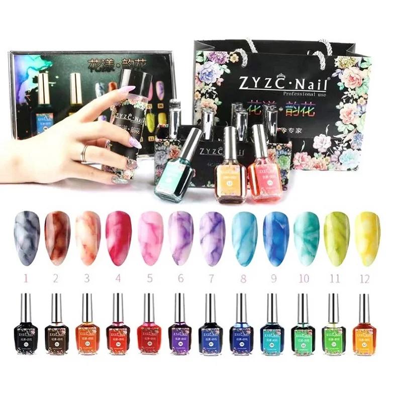 Wholesale alcohol color water inks art nail polish set marble ink for nails, 13 colors
Wholesale alcohol color water inks art nail polish set marble ink for nails, 13 colors