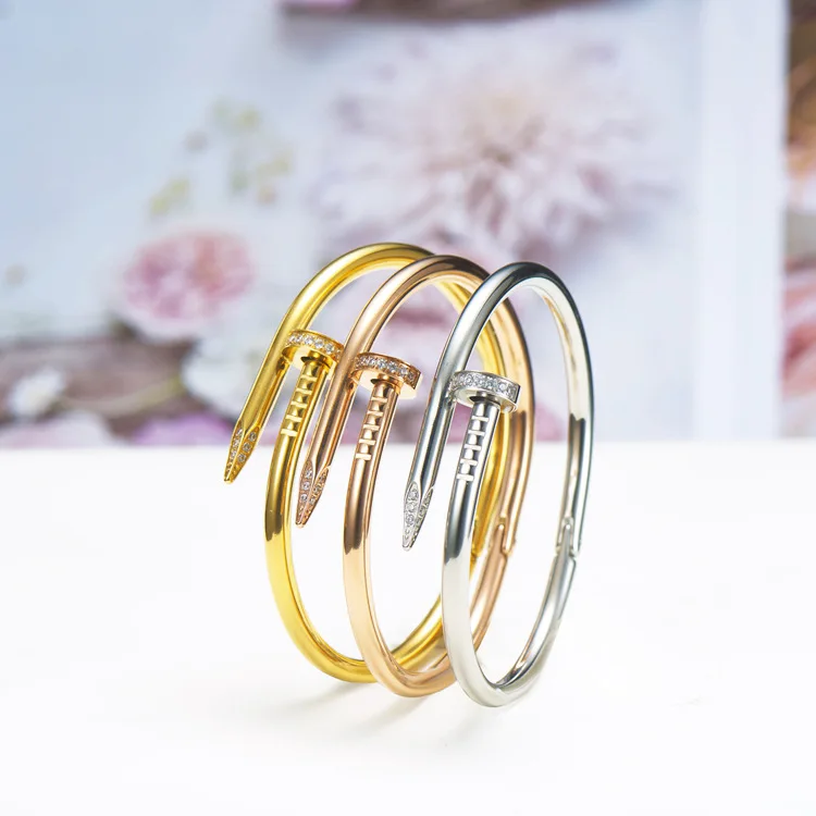 Fashion Stainless Steel Bracelet Women Men Cuff Silver Gold Color Rose Gold Special Charm Nail Bracelets Jewelry Custom, Rose gold/silver/gold/black
Fashion Stainless Steel Bracelet Women Men Cuff Silver Gold Color Rose Gold Special Charm Nail Bracelets Jewelry Custom, Rose gold/silver/gold/black