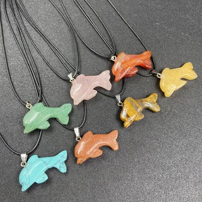 Custom Animal Dolphin Pendant Natural Stone Crystal Tiger Eye Fish Charms For Necklace Making, As picture
Custom Animal Dolphin Pendant Natural Stone Crystal Tiger Eye Fish Charms For Necklace Making, As picture