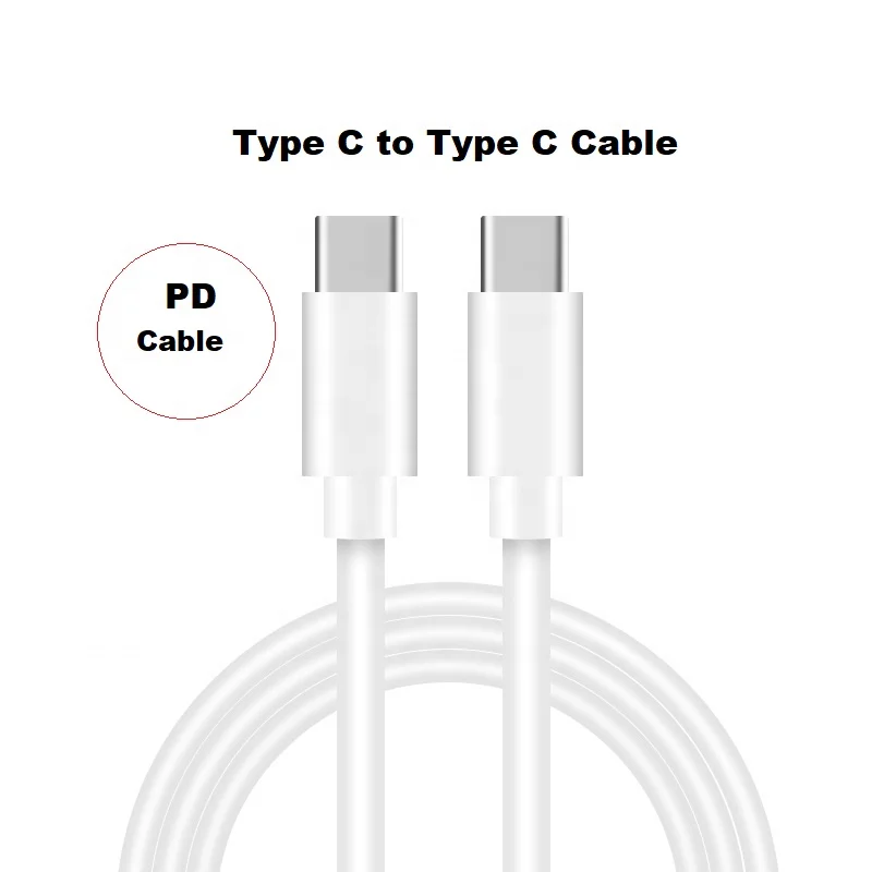 USB Type C To Type C Cable Fast Charger USB-C Mobile Phone Quick Charging 5V 3A PD Data Cable, White
USB Type C To Type C Cable Fast Charger USB-C Mobile Phone Quick Charging 5V 3A PD Data Cable, White