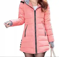 

Women winter hooded warm coat plus size candy color cotton padded jacket female long parka womens wadded jaqueta feminina Y12126