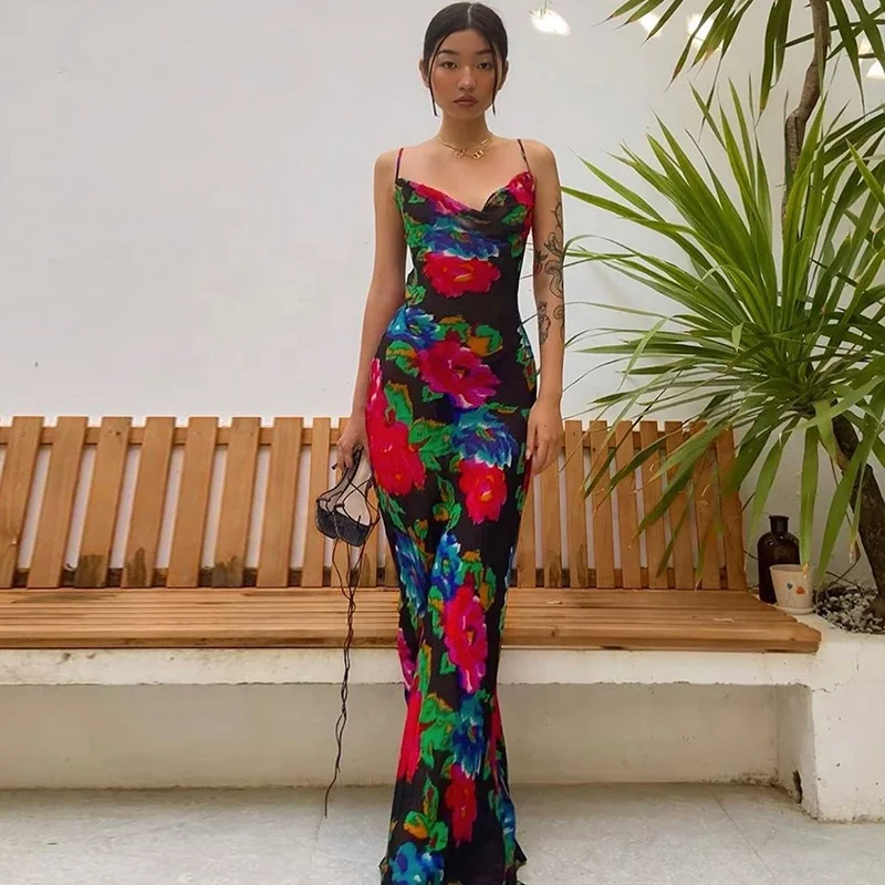 High quality new arrival sexy printing v neck sling backless long bodycon curved dress
High quality new arrival sexy printing v neck sling backless long bodycon curved dress