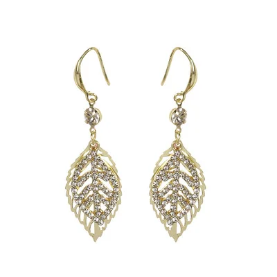 Korean Double-layer Hollow Leaf Earrings Luxury Diamond Earrings Gold Plated Dangling Earrings Jewelry
Korean Double-layer Hollow Leaf Earrings Luxury Diamond Earrings Gold Plated Dangling Earrings Jewelry