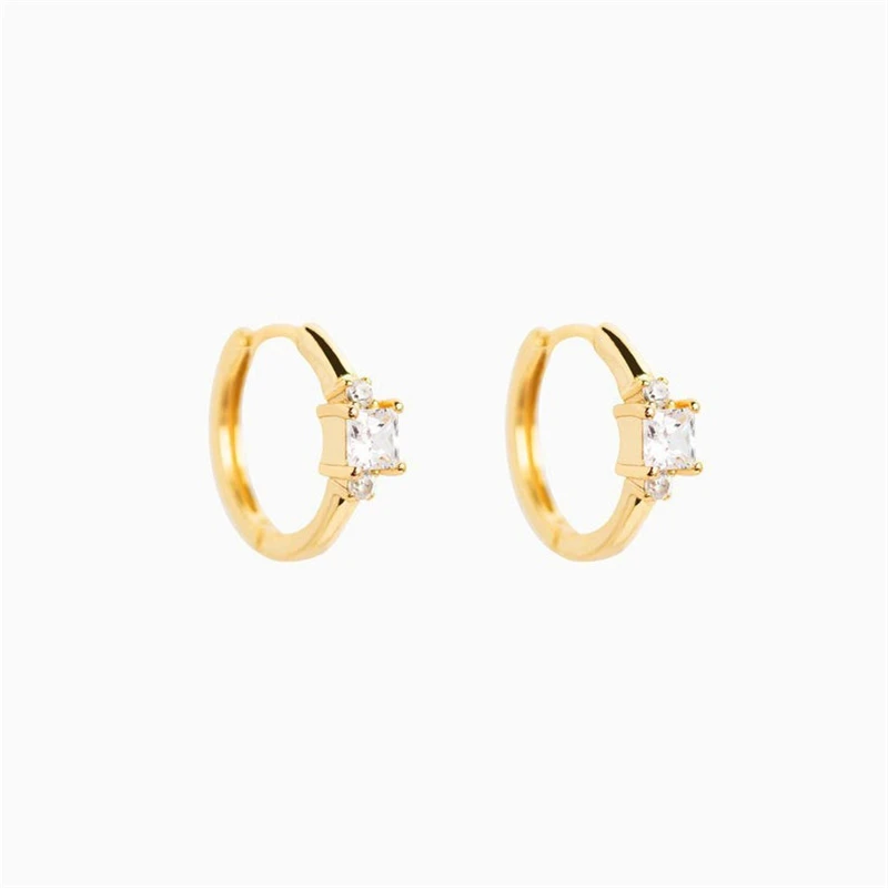 Hot selling S925 INS style square diamonds personality trendy ear rings buckle 
Hot selling S925 INS style square diamonds personality trendy ear rings buckle