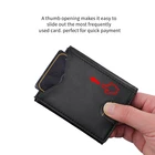 RFID Trifold slim genuine leather thin minimalist Wholesale front side leather mens billfold wallet