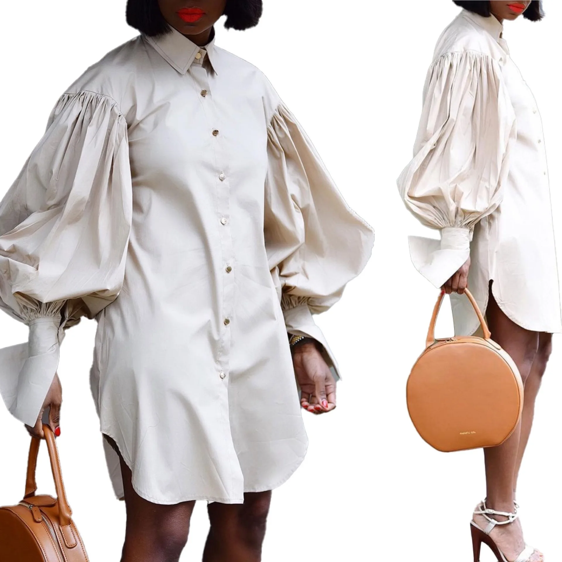 High Quality Plus Size African Clothing Lapel Bubble Sleeve Elegant African Women Casual Shirt Dresses
High Quality Plus Size African Clothing Lapel Bubble Sleeve Elegant African Women Casual Shirt Dresses